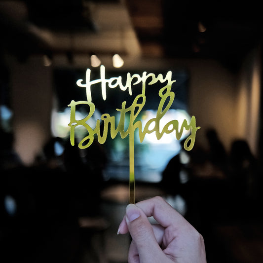 Happy Birthday Gold Topper